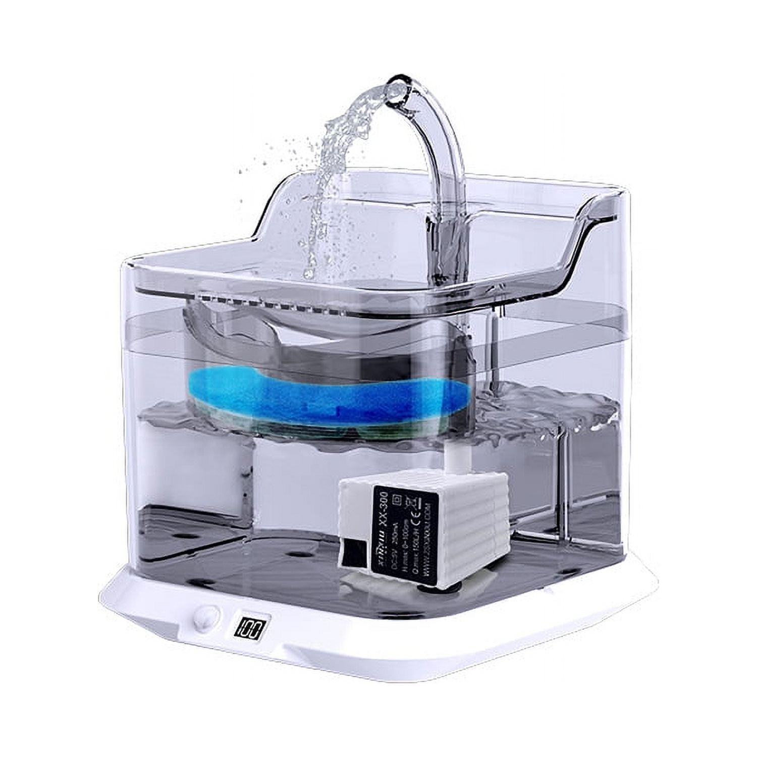 WEPSEN Automatic Cat Water Fountain, 3L Capacity, Ultra Quiet Pump, Filtered Water Fountains