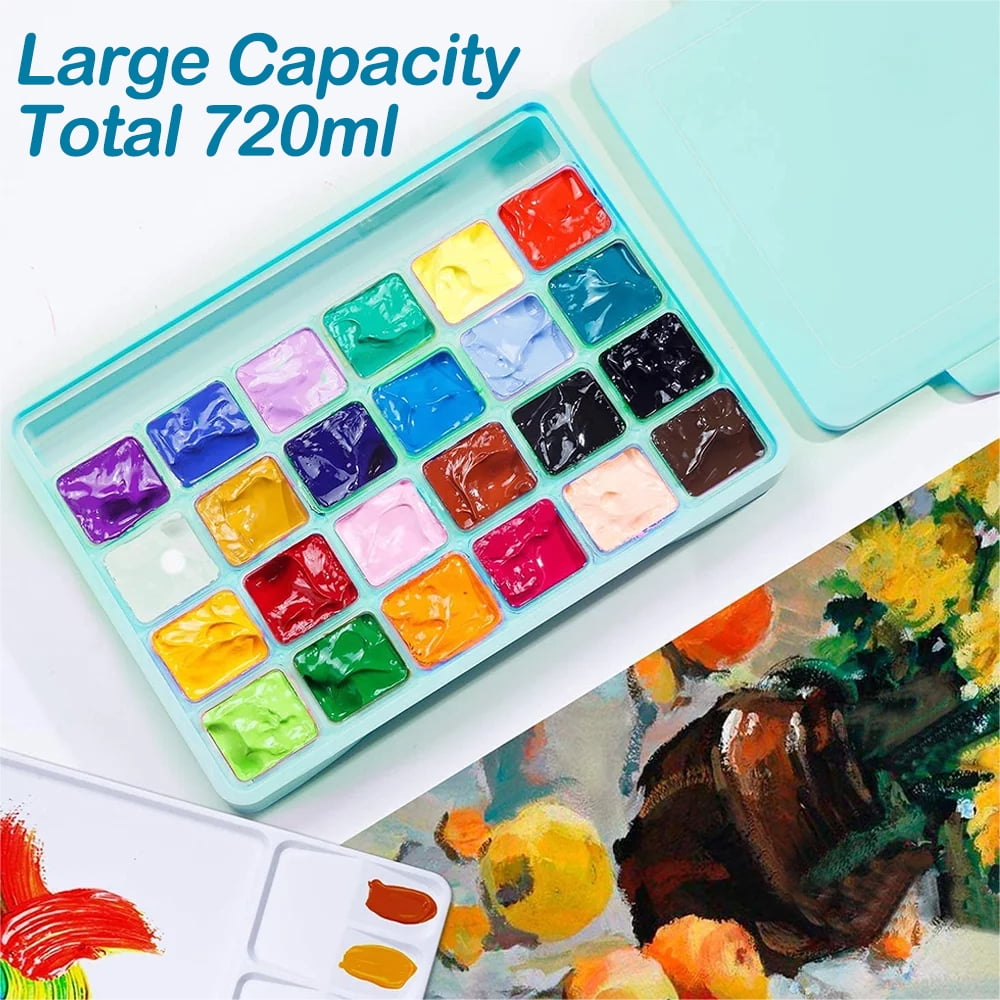 HIMI Gouache 24 Colors Watercolor Paint Set with Jelly Cup in