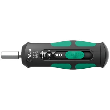 WERA - 05075815001-7515 Kraftform Safe-Torque Speed Torque Screwdriver, 2-6 Nm, 1/4" x 2.0 Nm x 3.0 Nm x 4.0 Nm x 5.0 Nm x 6.0 Nm x 147.5 mm