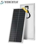 WERCHTAY 100W Mono Solar Panel 12V Car Battery Charger Rooftop Boat RV Home Off Grid