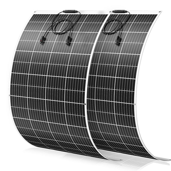 WERCHTAY 12V 300W Flexible Monocrystalline Solar Panel, 2-Pack 23% High-Efficiency Portable PV Module for RV, Camping & Home