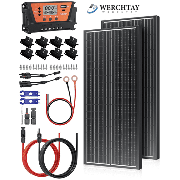 WERCHTAY 18BB N-Type 200 Watt Solar Panel kits 12V, 26% High-Efficiency, Solar Panel for Power Station, RV, Cabin, Off-Grid Applications