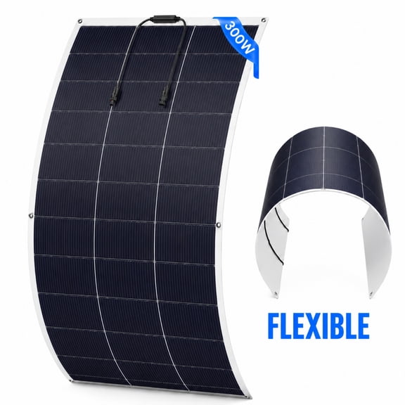 WERCHTAY 300W Flexible Solar Panel, 12V High-Efficiency Monocrystalline PV Module for RV, Camping, Marine and Home Off-Grid