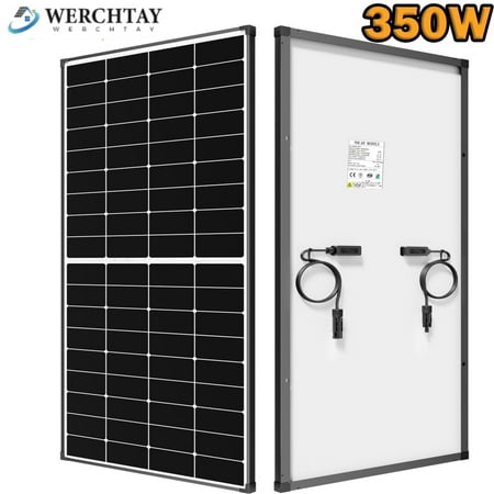 WERCHTAY 350W 24V Mono Solar Panel High Efficiency Farm Home Shed Rooftop On/Off Grid