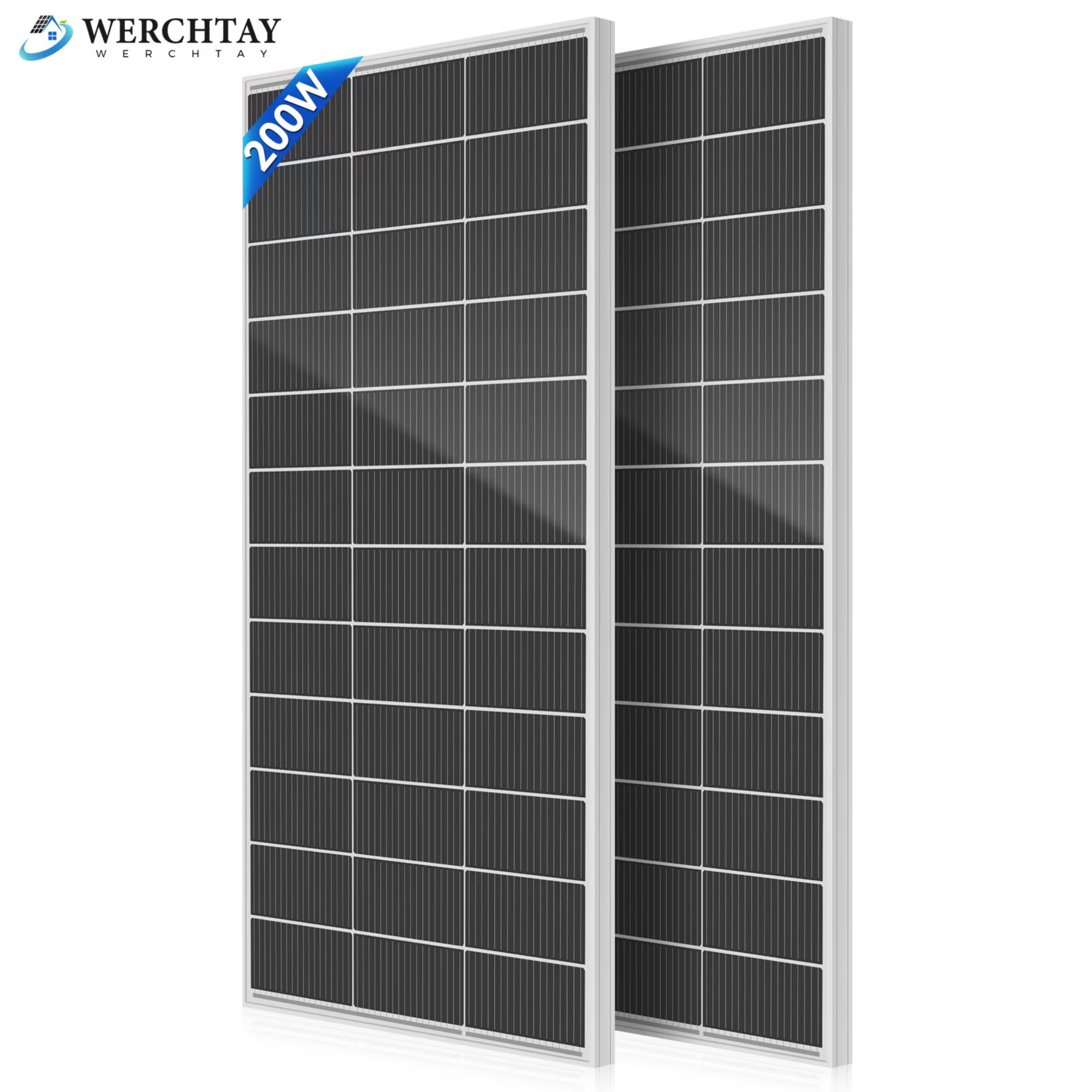Waree Solar Panel Kit WERCHTAY 400W Solar Panel Kit (2 Pack 200W), 18BB N-Type 25% Efficiency ...