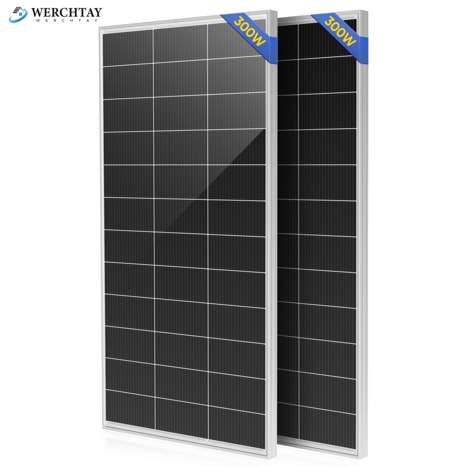 Waree Solar Panel Kit WERCHTAY 600W (2-Pack 300W) N-Type Solar Panel Kit, 18BB ...
