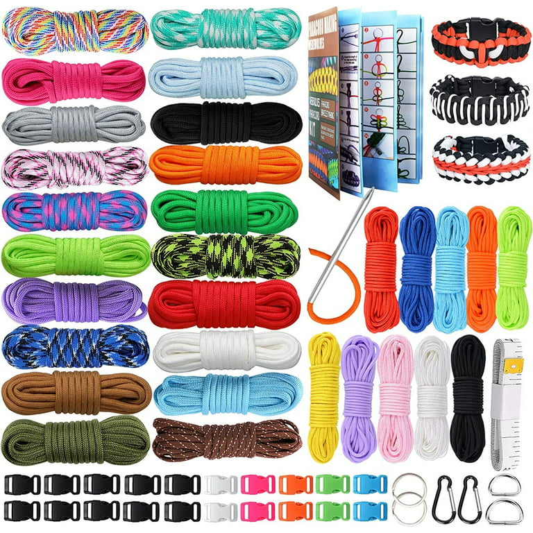 Auckpure Paracord 550 Nylon Rope, Paracord Bracelets Kit, Paracord Rope, Multifunctional Paracord Kit, Suitable for Outdoor Sports and DIY Bracelets (