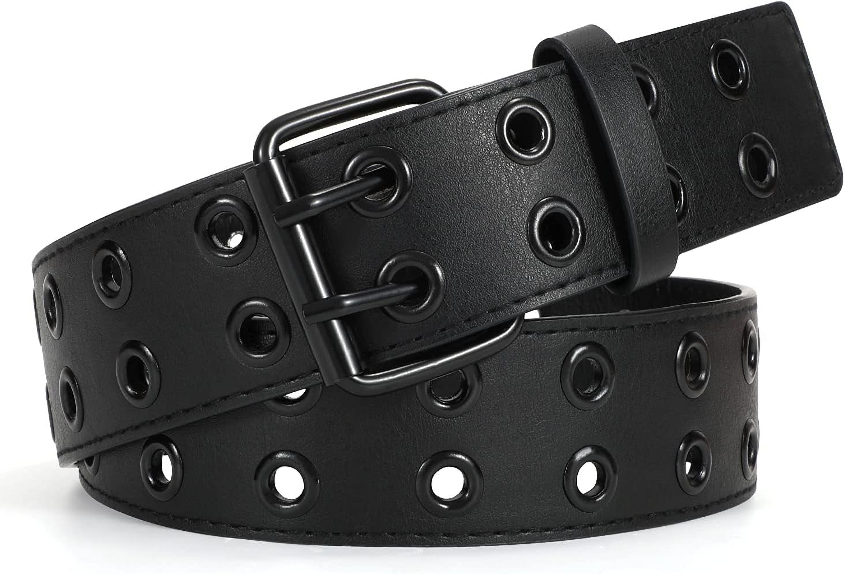 Amazon Basics WERFORU 2-Pack No Buckle Elastic Belts - Stretch Belt For Men & Women, Fits 1.5" Belt Loops No Buckle Belt Women