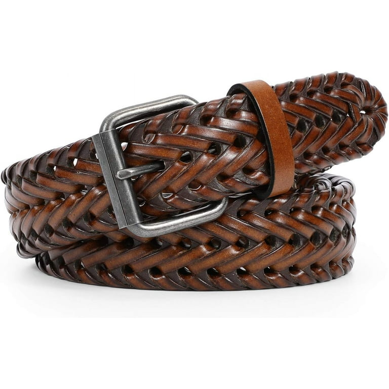 UNISEX Women\'s Men\'s Dark Brown Oiled Cowhide Leather Braided Belt 34 Genuine Leather Braided Belt for Women & Men, Handwoven  main image 3