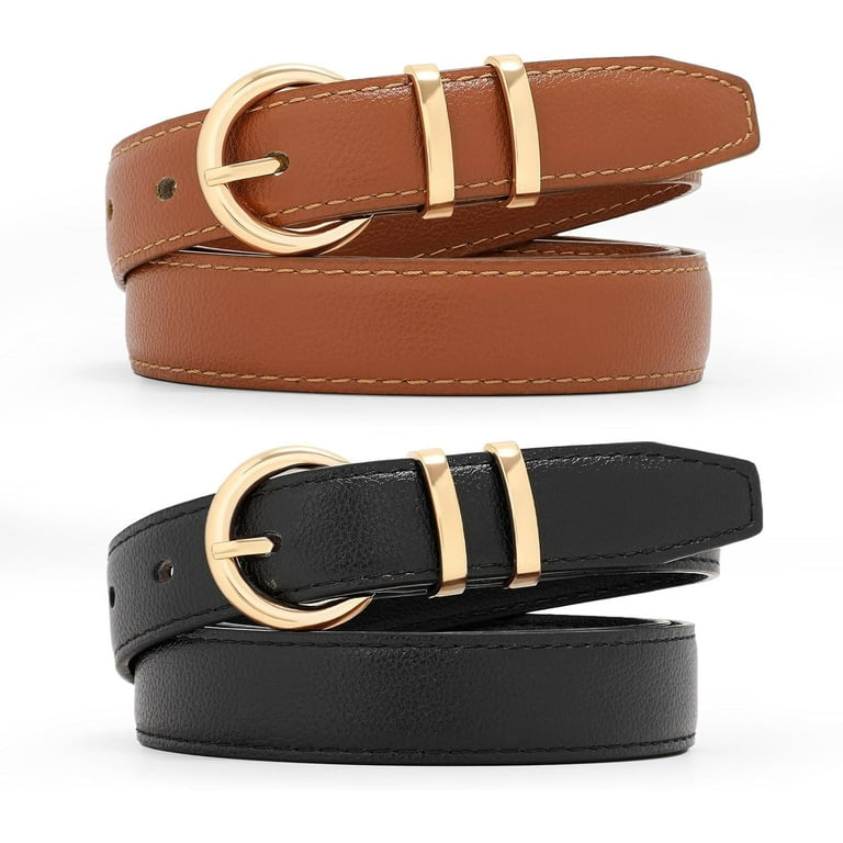 WERFORU Women Leather Belt Waist Skinny Dress Belts Solid  display picture 1