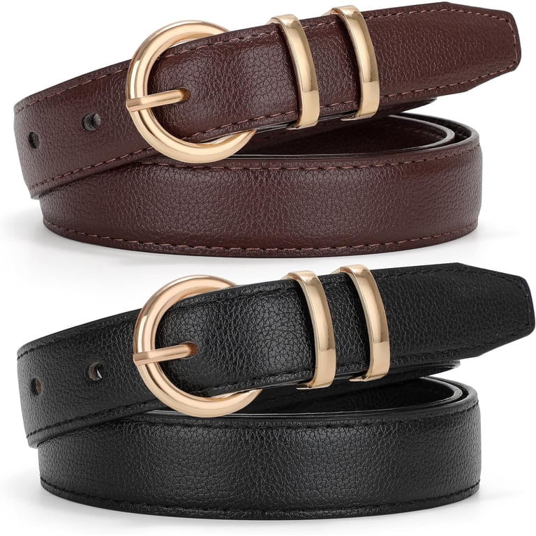 Leather Belt with Solid Pin Buckle for Women\'s Jeans and Dresses WHIPPY Women Leather Belt for Jeans Pants Dresses Black  main image 4