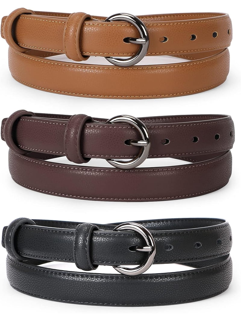 8287 Womens Belts For Jeans Ladies Fashion Dress Leather SUOSDEY 3 Pack Womens Fashion Leather Belts for Jeans  main image 3