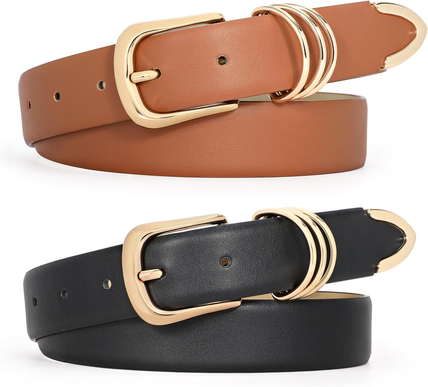 WERFORU Women Leather Belt for Jeans Pants, Ladies Leather  display picture 1