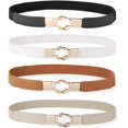 thumbnail image 1 of WERFORU Women Skinny Belt for Dresses Retro Stretch Ladies Waist Belt Plus Size Set of 4, 1 of 8
