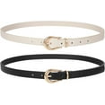 thumbnail image 1 of WERFORU Women Skinny Leather Belt for Dress Ladies Thin Waist Belt with Gold Buckle for Jeans Pants, 1 of 7