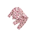WERNZATT Little Girl Pajama Set Cowboy Buttonup Tops Long Pant