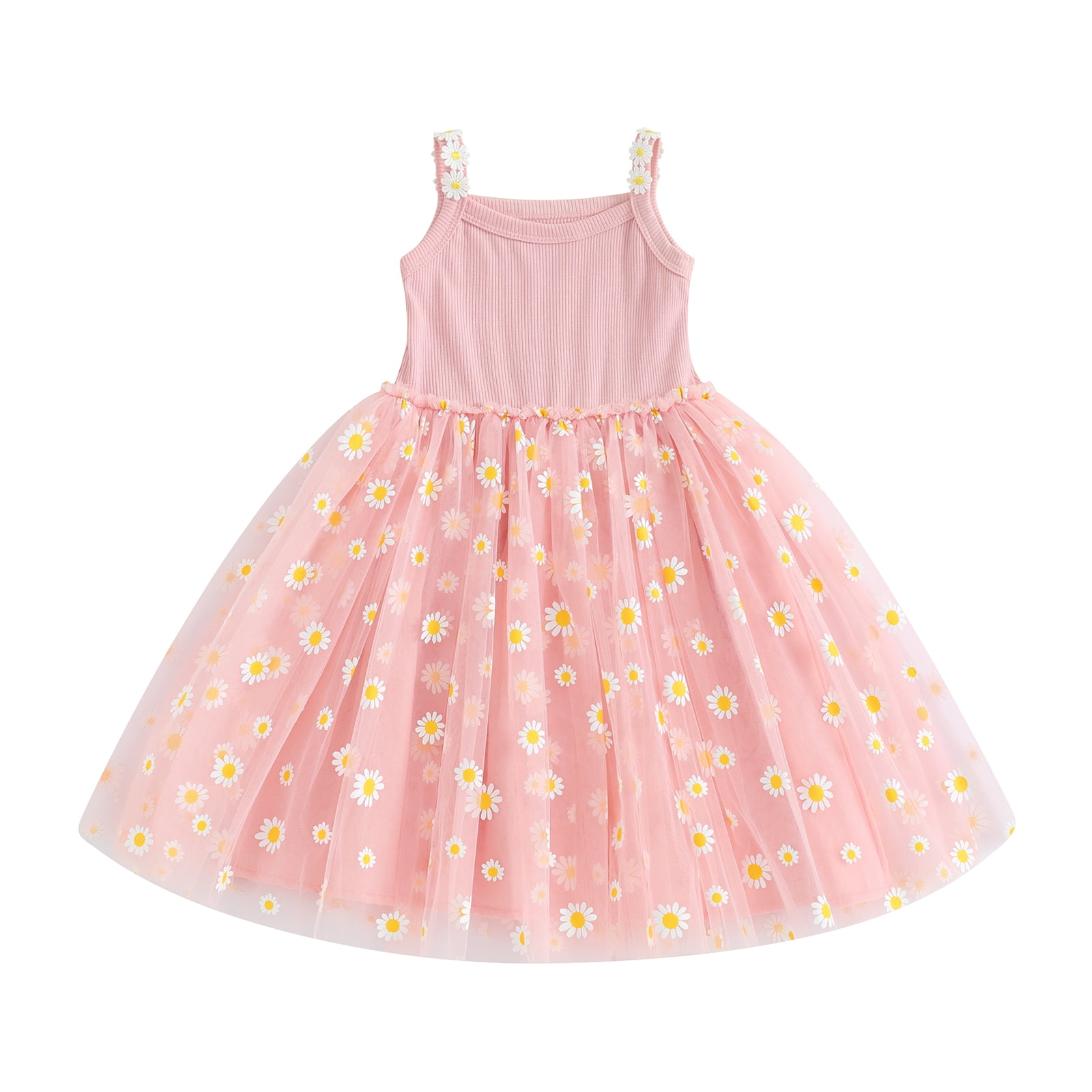 WERNZATT Summer Baby Girls Daisy Print Dress Princess Mesh ALine Dress