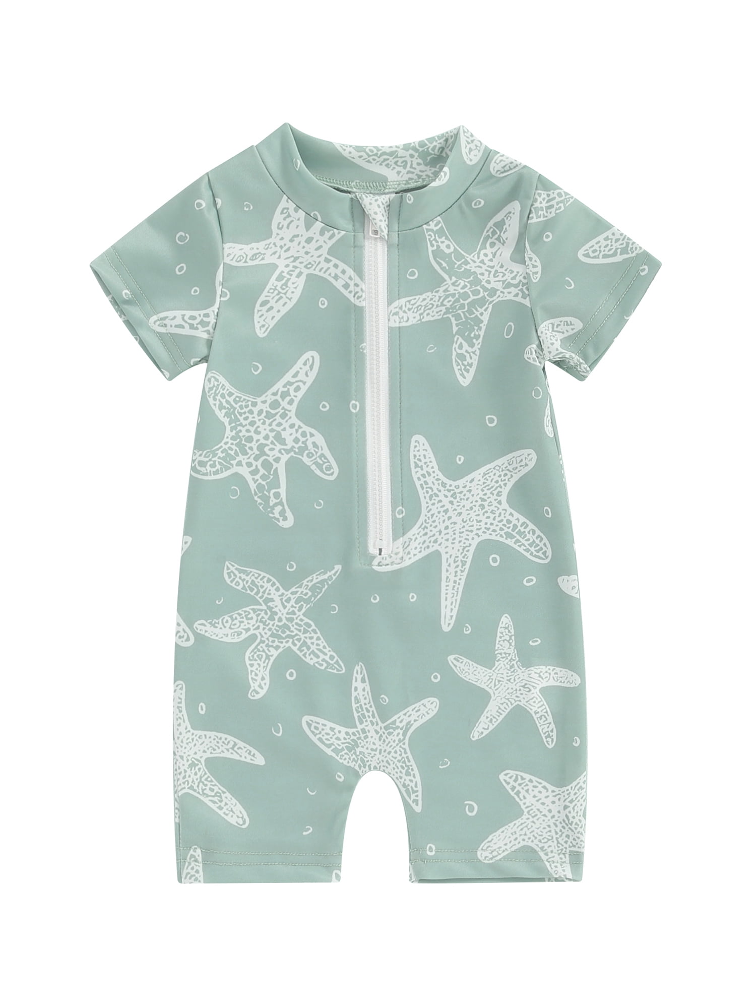 WERNZATT Toddler Boys Rash Guard Swimsuit Sun Protection Short Sleeve