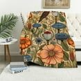 thumbnail image 1 of RUIYC 70s Retro Floral Mushroom Blanket, Soft Blankets Flannel Bed Throw Cozy Lightweight Plush Gifts for Women Men Boys Girls Sofa Couch Bedroom Living Rooms Season, Home Decor, White, 1 of 6