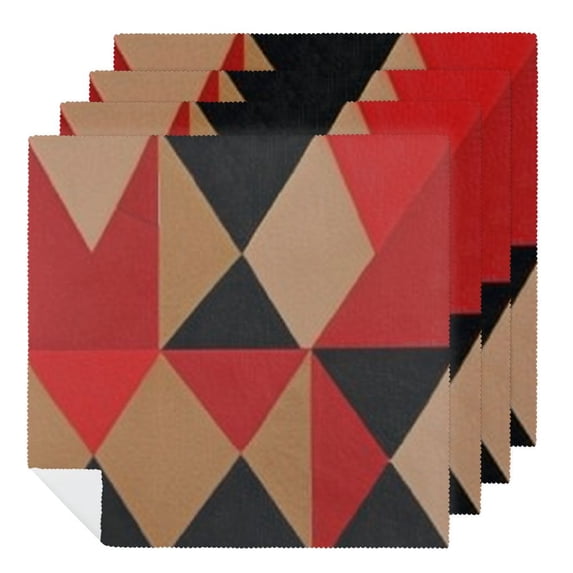 WERPE Abstract Triangles Polyester Dinner Napkin for Dining Table Kitchen Party Housewarming Decor Cloth Napkin Reusable 2 PCS