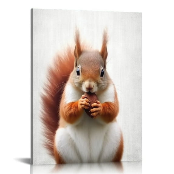 WERPE Animal Poster Wall Pictures for Children Bedroom Cute Rabbit Painting Home Accessories Poster Decor Modern Wall Charts Canvas (Squirrel,) pattern3