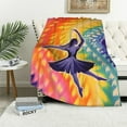 thumbnail image 1 of WERPE  Ballet Girl Tie-Dye Throw Blanket Warm Ultra-Soft Micro Blanket for Bed Couch Living Room White, 1 of 6