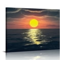 thumbnail image 1 of WERPE  Canvas Prints Wall Art Decor Large Yellow Sunset over the ocean Picture Curved Horizon Painting Artwork for Dining Room Kitchen Home Decor Stretched and Framed Ready to Hang, 1 of 4