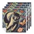 thumbnail image 1 of WERPE Cat Butterfly Cloth Napkin Reusable Gift Polyester 2 PCS, 1 of 7