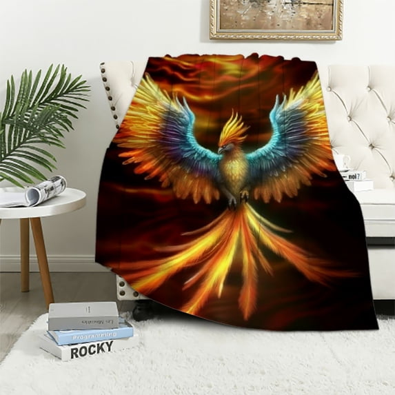 RUIYC Custom Special Design funny Amazing Black Feathers Blankets Throws White