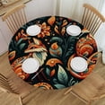 thumbnail image 1 of WERPE Cute Fox for Fox Lover Animal Autumn Forest Flower Watercolor Tablecloths Round Table Cover White, 1 of 7