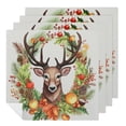 thumbnail image 1 of WERPE Deer Wreath Fruit Cloth Napkins Polyester Reusable Machine Washable Fabric for Events Farmhouse Party Dining Table Decor 4 PCS, 1 of 7