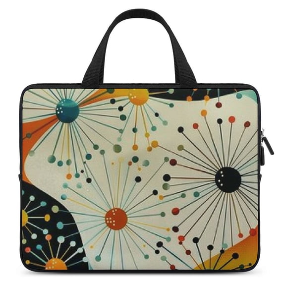 WERPE Dots Circles Generative Art Laptop Sleeve Carrying Bag Diving Fabric Soft Travel Case (Idea) 15inch
