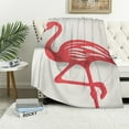 thumbnail image 1 of WERPE Flamingo Blanket Bookmark Gifts for Women Girl Pink Cow Print Flamingo Throw Blankets Warm Fuzzy for Flamingo Lover Kids Bedroom White, 1 of 6