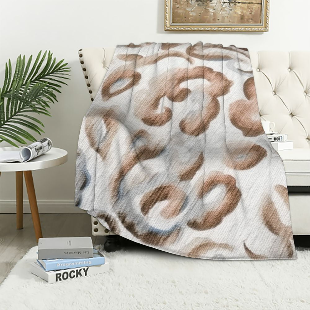 WERPE Flannel Cheetah Print Throw Blanket, Lightweight Super Soft Cozy