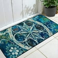 thumbnail image 1 of WERPE Flower Design Floor Mat Rug for Home Entrance Outside Entry, Anti-Slip and Durable, 19.68x39.37in/50x100cm, Burlap Felt Surface with Recycled Rubber Backing 19.68*47.24 in, 1 of 6