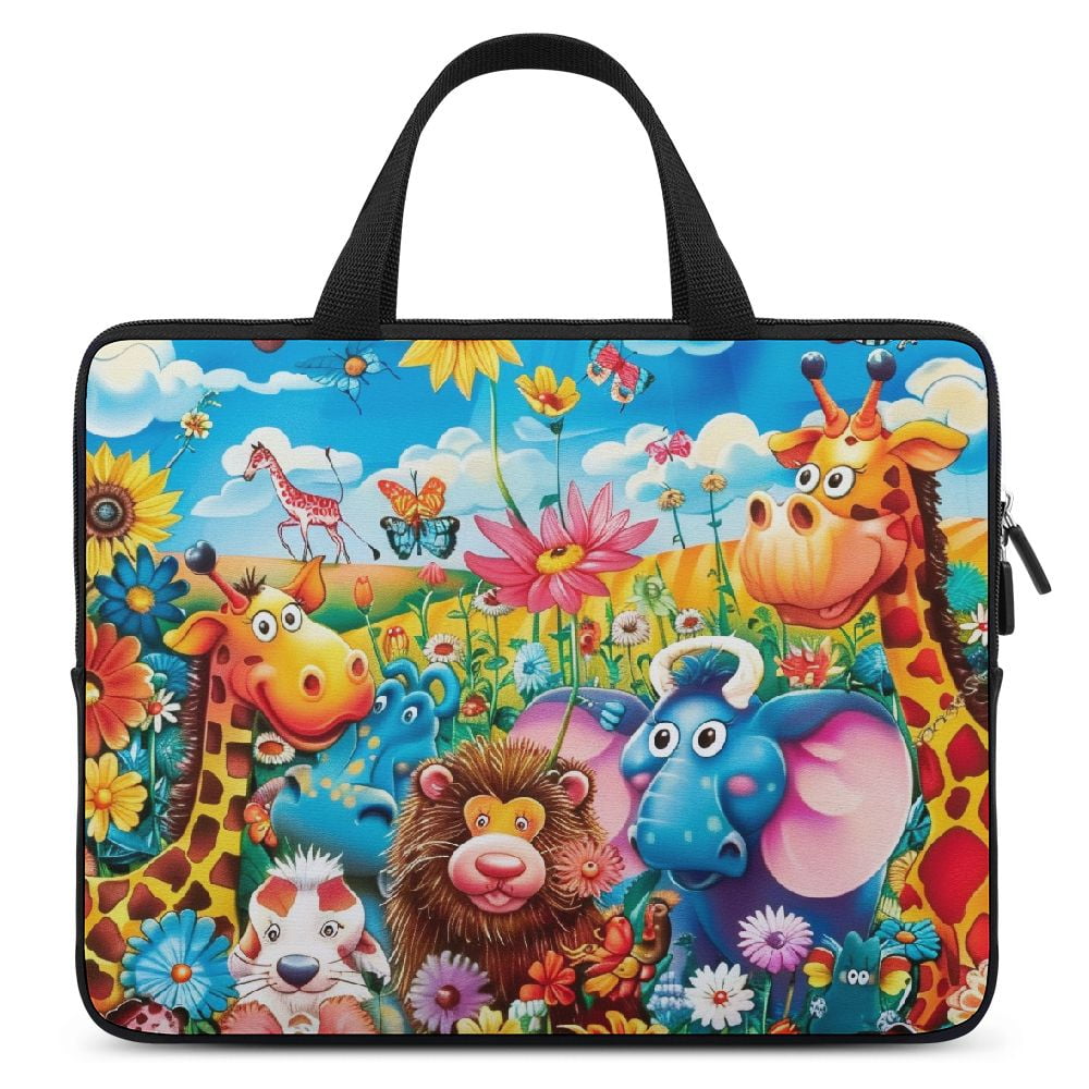 WERPE Flowers Laptop Bag Diving Fabric Computer Protective Handle Case ...