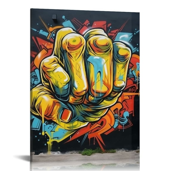 WERPE Graffiti Canvas Wall Art Colorful Graffiti Wall Art Motivational Graffiti Wall Decor Street Graffiti Art Inspirational Graffiti Street Art for Living Room Decor 16x20 in