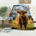 RUIYC Highland Cow Throw Blanket Highland Cow Animal Plush Blanket