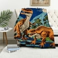 thumbnail image 1 of RUIYC T-Rex Kids Bedding Super Soft Throw, () White, 1 of 6