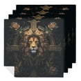 thumbnail image 1 of WERPE Lion Cross Gothic Art Polyester Cloth Napkins for Farmhouse Party Dining Table Decor Home Decor 4 PCS, 1 of 7