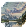 thumbnail image 1 of WERPE Mountain Range Lake Forest Cloth Napkin Reusable Party Dinner Decoration Washable Napkins 4 PCS, 1 of 7