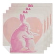 thumbnail image 1 of WERPE Rabbit Baby Rabbit Heart Polyester Cloth Napkins for Farmhouse Party Dining Table Decor - Set of 6 2 PCS, 1 of 7