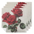 thumbnail image 1 of WERPE Roses Cloth Napkin Reusable Dinner Napkin for Dining Table Kitchen Daily Party Housewarming Farmhouse Decor 6 PCS, 1 of 7
