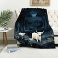 thumbnail image 1 of WERPE  Rustic Cow Bed Blanket ,Retro Cowhide Blanket for Kids Boys Girls,Highland Cow Mother Kid Flannel Blanket,Farmhouse Rose Flower Leaf Fuzzy Blanket Sofa Bed Couch Decor White, 1 of 6