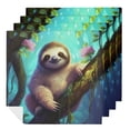 thumbnail image 1 of WERPE Sloth Tree Branch Forest Polyester Cloth Napkins for Dining Table Kitchen Daily Party Housewarming Farmhouse Decor 4 PCS, 1 of 7