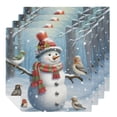 thumbnail image 1 of WERPE Snowman Squirrel Bird Dinner Napkin for Dining Table Kitchen Daily Party Housewarming Farmhouse Decor Gift 6 PCS, 1 of 7