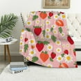 thumbnail image 1 of WERPE Strawberry Blanket, Flower Strawberries Blankets, Gift for Girls Strawberry Lover,  Soft Lightweight Plush Throw Blanket for Couch Bed Sofa Decoration White, 1 of 6