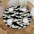 thumbnail image 1 of WERPE Table Cover Sharks Sherpa, Sharks Silhouettes Soft Cozy White, 1 of 7