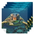 thumbnail image 1 of WERPE Turtle Ocean Coral Reef Cloth Napkins, Reusable Machine Washable Fabric for Events, Gift 4 PCS, 1 of 7