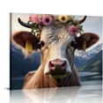 thumbnail image 1 of WERPE Vintage Farmhouse Cow Wall Decor, Retro Highland Cow Wall Art, Rustic Canvas Print Painting for Home Decorative 16x12in, 1 of 4